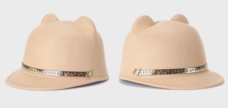 [AETRENDS] шерстяные фетровые шляпы с милыми ушками для женщин в стиле ретро, шапки Z-5416