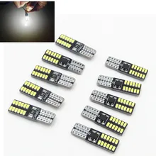 10 pces t10 led 194 w5w 24 led canbus 3014smd livre de erros luz cunha lateral do carro