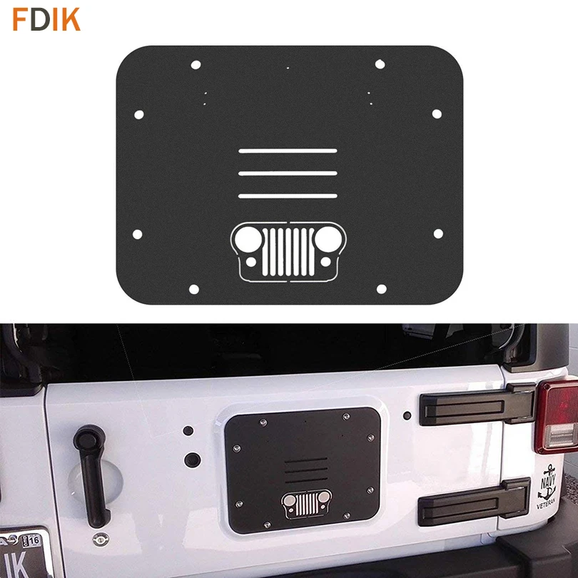 Black Aluminum Tailgate Vent Plate Cover Spare Tire Tramp Stamp Tire