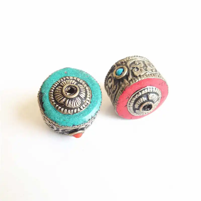 NBB166 Непальские Винтажные бусины милые цилиндрические разных цветов|bead element|bead