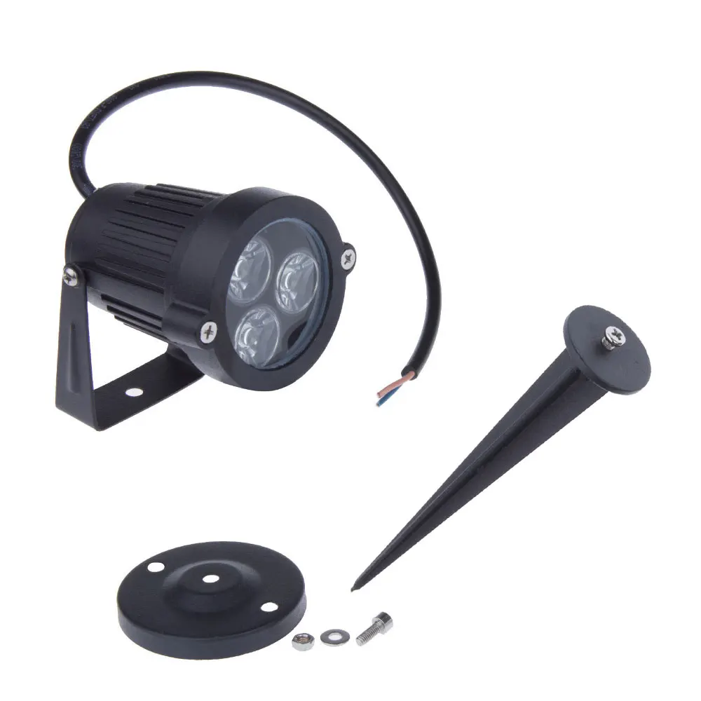 2шт Светодиодный светильник для газона, светильник с колом, точечный светильник IP65, водонепроницаемый наружный садовый светильник светодиодный светильник для газона, DC 12 В, светильник с шипами