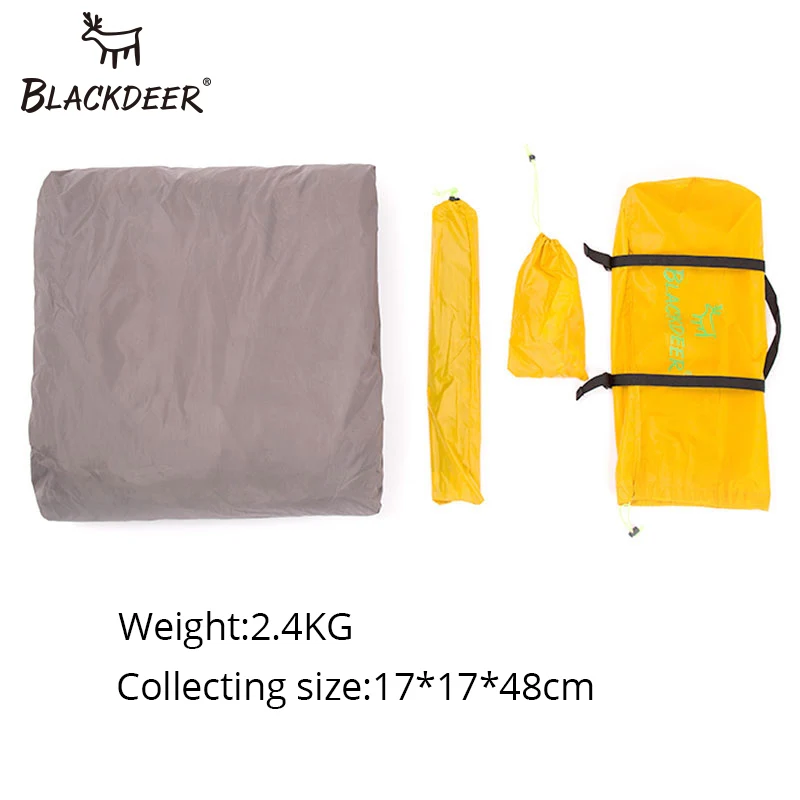 BLACKDEER Outdoor Camping Tent 200*140*110cm Double Layer Weather Resistant  for Fishing Hunting Adventure Family Party