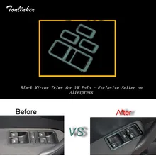 Tonlinker, чехол, наклейка s для Фольксваген Поло 2011-17, автомобильный Стайлинг, 4 шт., нержавеющая сталь, окна, кнопка подъема, крышка, наклейка