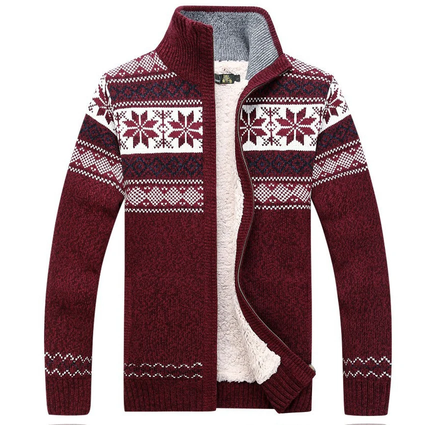 2018 Men's Winter Christmas Sweater Warm Wool Liner Thicken Sweaters Coat Plus Size M-XXXL 5 Colors Men 118 | Мужская одежда