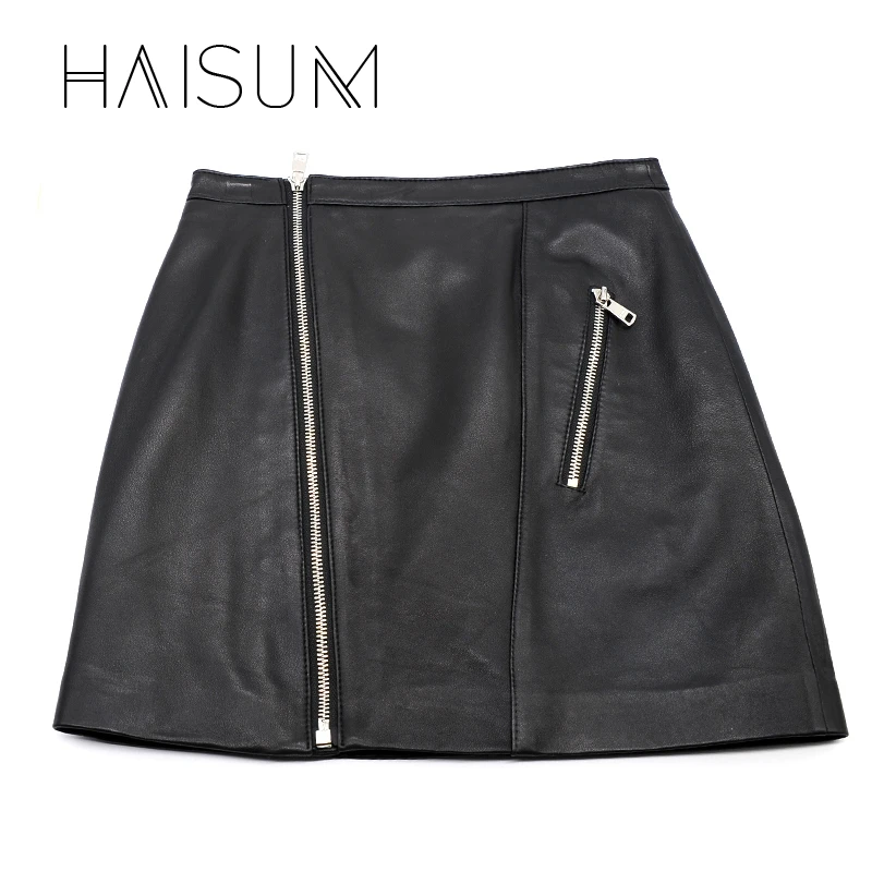 2018 Haisum Lady&#39;s Autumn/winter Natural Waist Leather Skirts A line Skirt Plus size Women&#39;s ...