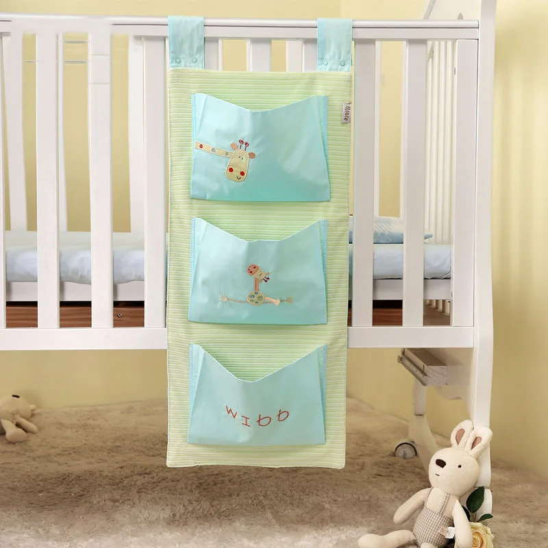 Naheber детская кровать висячая сумка для хранения хлопок новорожденных кроватки Органайзер игрушка пеленки карман постельные принадлежности набор аксессуаров 9 цветов - Цвет: will be big
