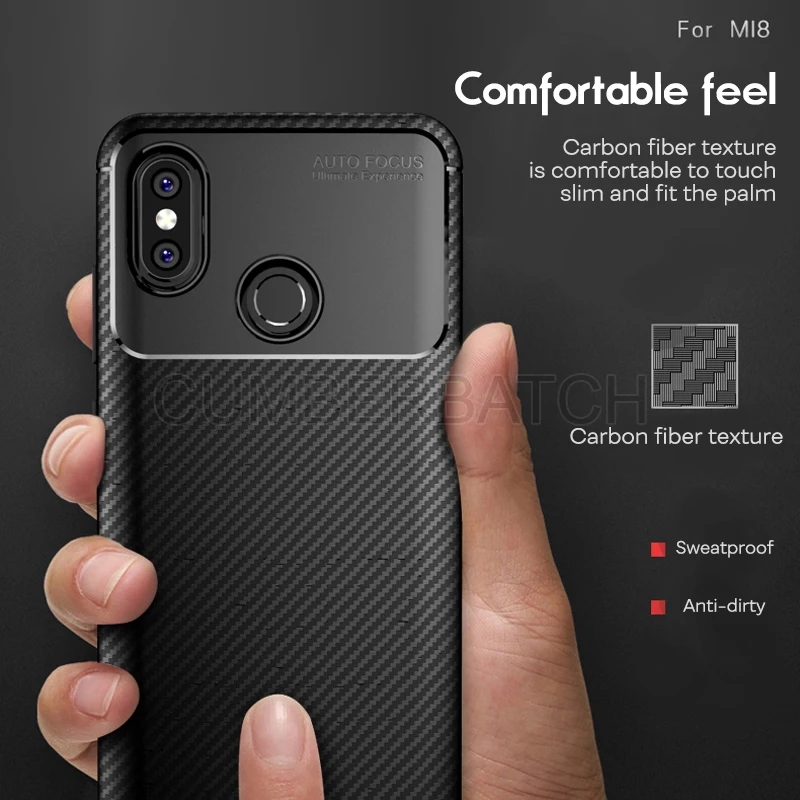 buy Case For xiaomi mi A2 8 lite MI8 SE max 3 6X pocophone F1 redmi 6A 5 plus note 5 6 pro Soft Silicone Carbon Fiber Phone Case