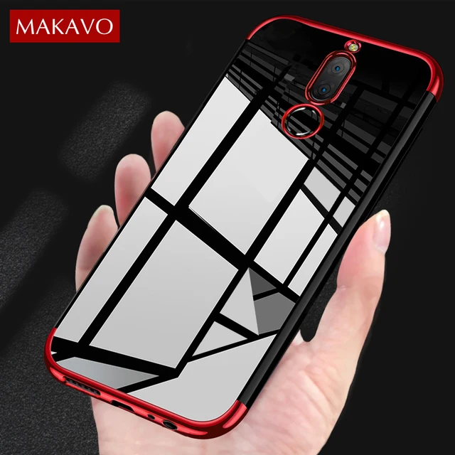 Best Offers MAKAVO For Huawei Mate 10 lite Case Luxury Soft Silicone Transparent Plating Cover Phone Case For Huawei Mate 10 Pro Nova 2i 