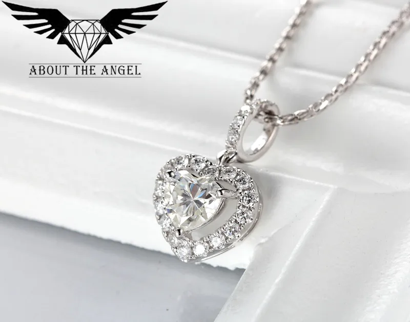 Moissanite heart pendant Clearance