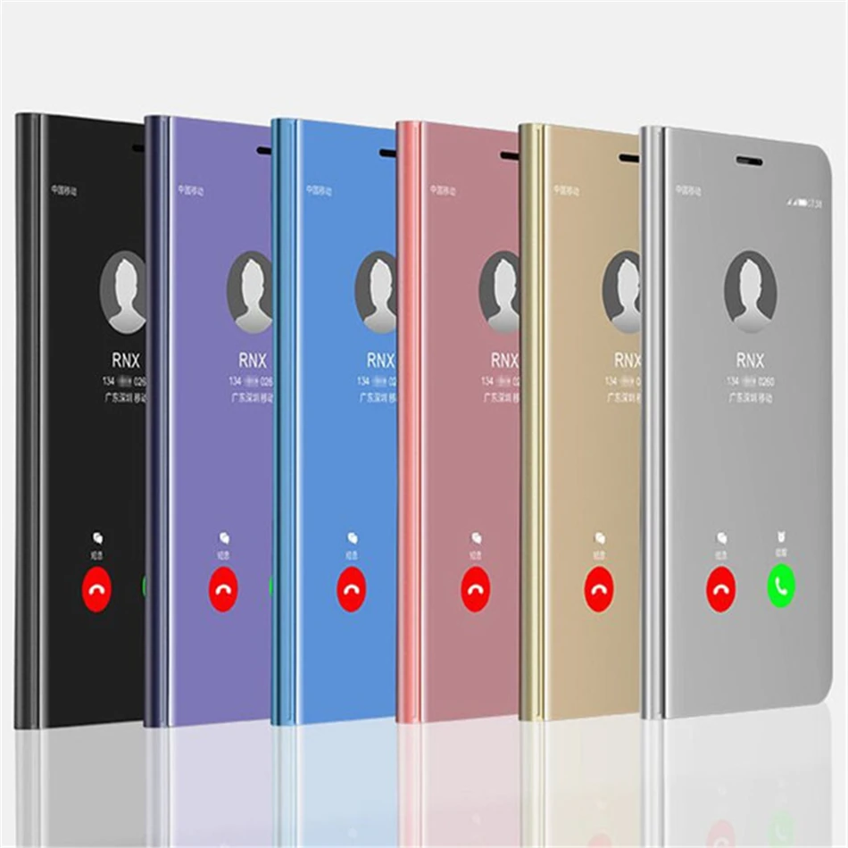 

Luxury Mobile Phone Mirror Surface Leather Case For vivo NEX vivoX20 Y7plus Y69 Case and Holder two uses waterproof Phone Cover