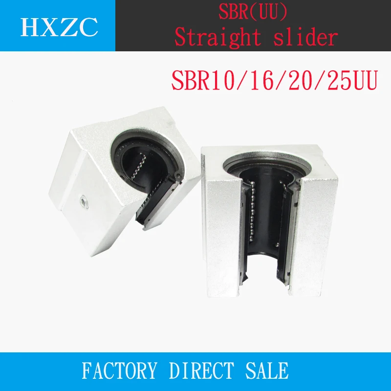 

Free shipping2 pcs SBR10/12/16/20/25UU Linear Bearing Open Linear Bearing Slide block CNC parts linear slide for linearguide