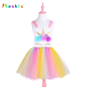 

Cartoon Unicorn Dress Girls Vestido Unicornio Tutu Dress Kids Party Dresses Birthday Costume Princess Baby Robe Licorne Fille