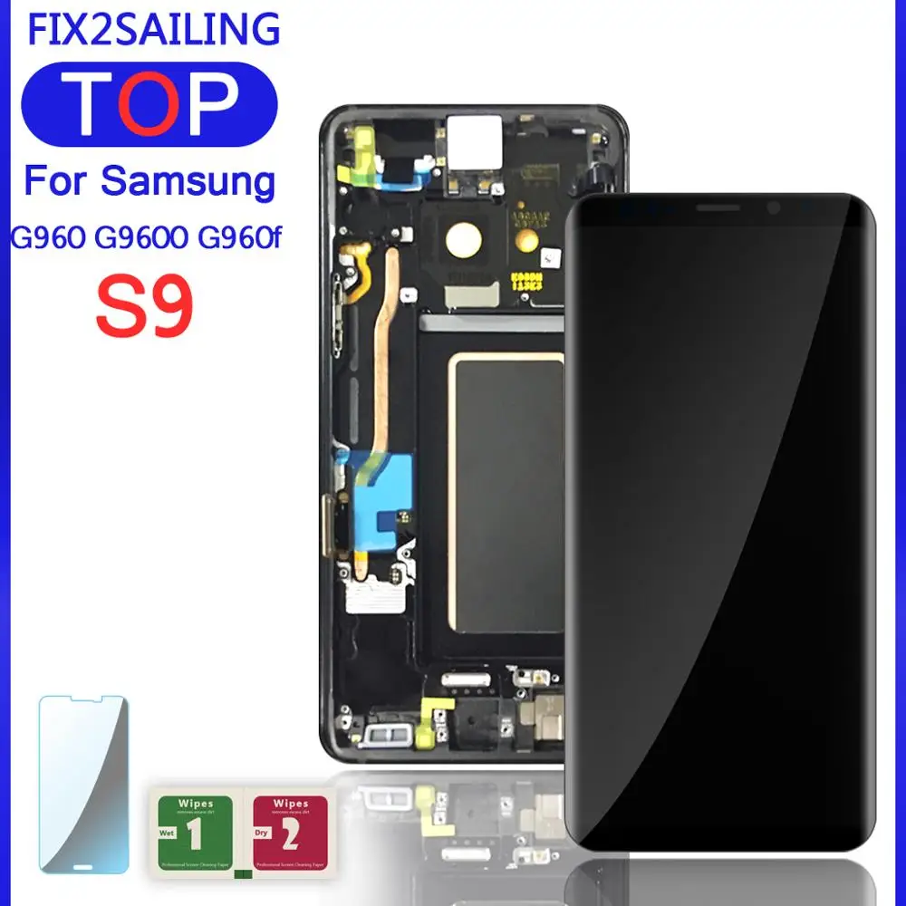 ЖК дисплей Super AMOLED для Samsung Galaxy S9 G960 G9600 G960f сенсорный экран в сборе сменные детали
