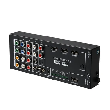 

Multi-Functional HD Audio Extractor with 8 Inputs to 1 HD Output with Optical/Coaxial 5.1 Channel Support 3D & Surround Sound
