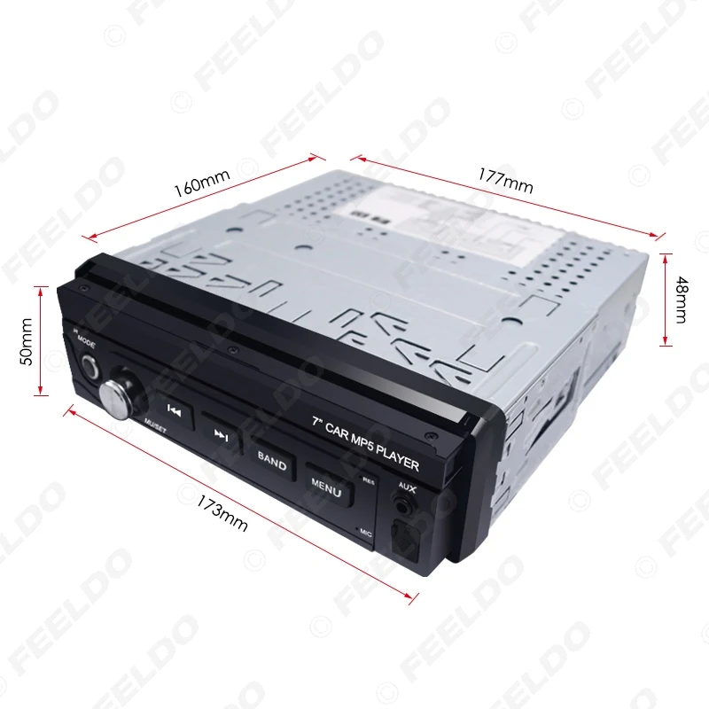 FEELDO 7 дюймов 1DIN In dash Manumotive ультра тонкий WinCE Автомобильный Bluetooth Радио USB 1080P MP5