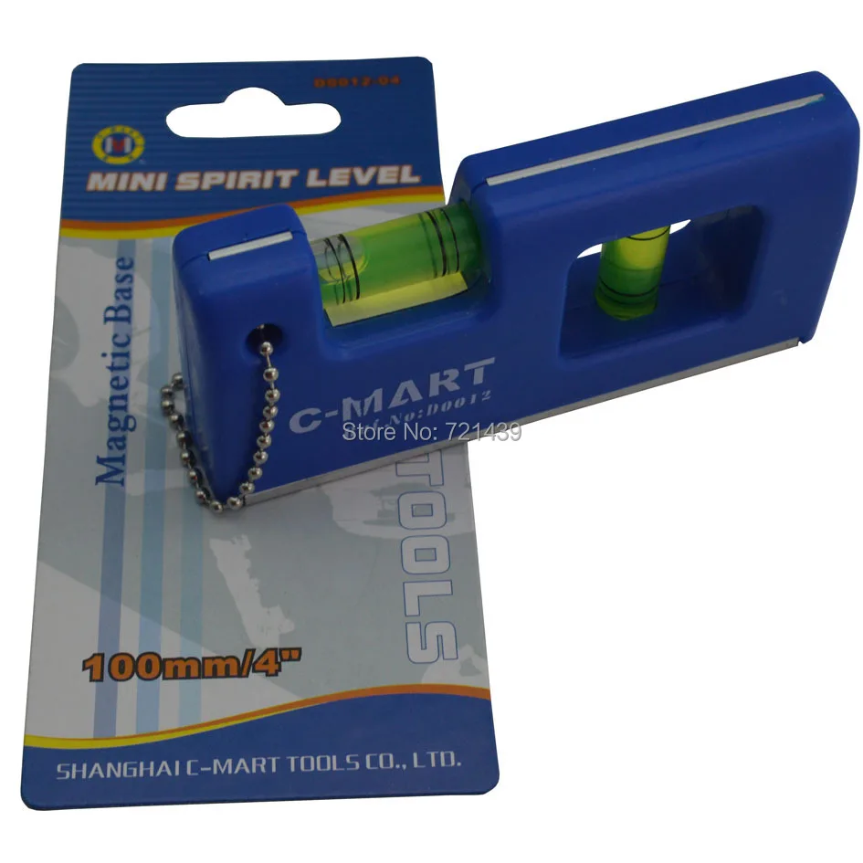

free shipping C-MART Hand 100mm/4'' Acylic High Accuracy Transparent Block Mini Pocket Spirit level Mini spirit level D0012-04