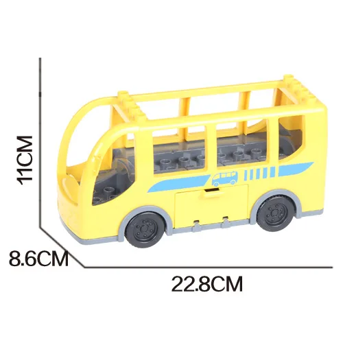 1PCS City School Bus Big Building Blocks Brick Model Figure DIY Kids Girl Original Toy Duplo Mini Figures Children hobbies