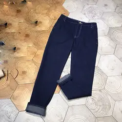 Модные брендовые прямые штаны для девочек, 2019 г., женские синие джинсы высокого качества