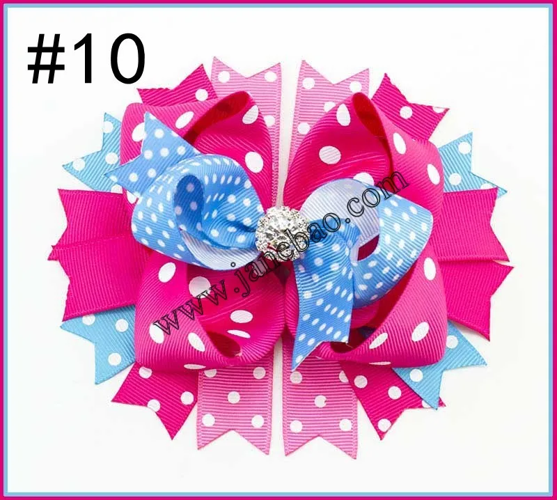 

free shipping 50 pcs 4.5"-5"GLAM over the top layered BRIGHT and BEAUTIFUL hair bow clip