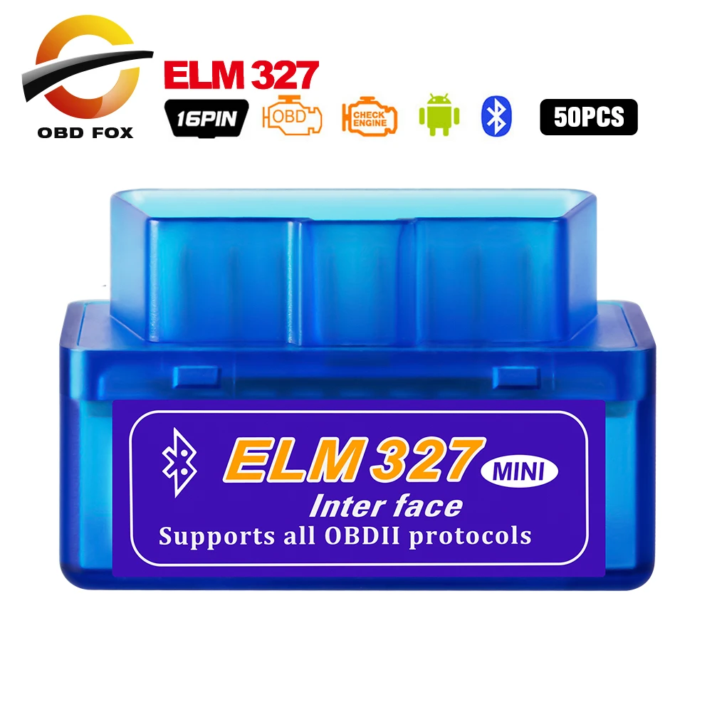 50 шт./лот Супер Мини ELM 327 V2.1 OBD2 сканер Bluetooth ELM327 V1.5 WI-FI автомобиля диагностический кабель работает на Android DHL