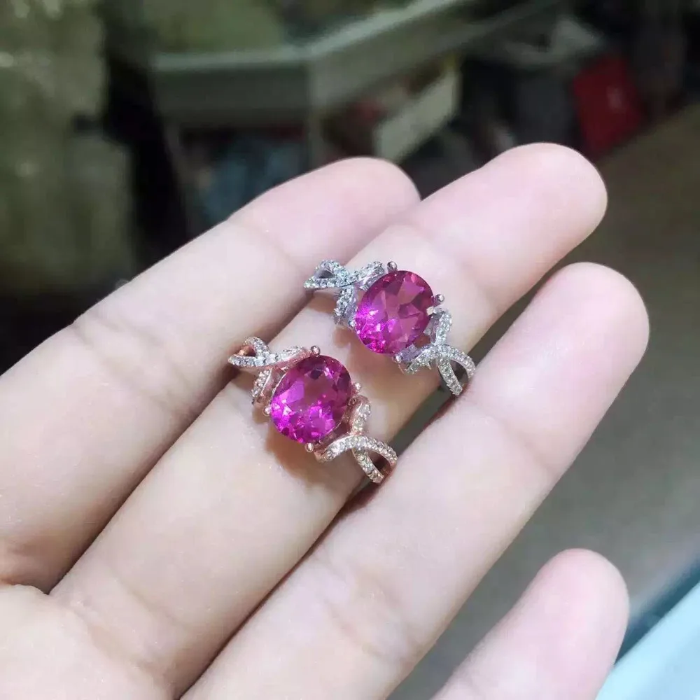 

Natural red topaz gem Ring Natural gemstone ring S925 sterling silver trendy Elegant Lovely Bow women girl party Jewelry