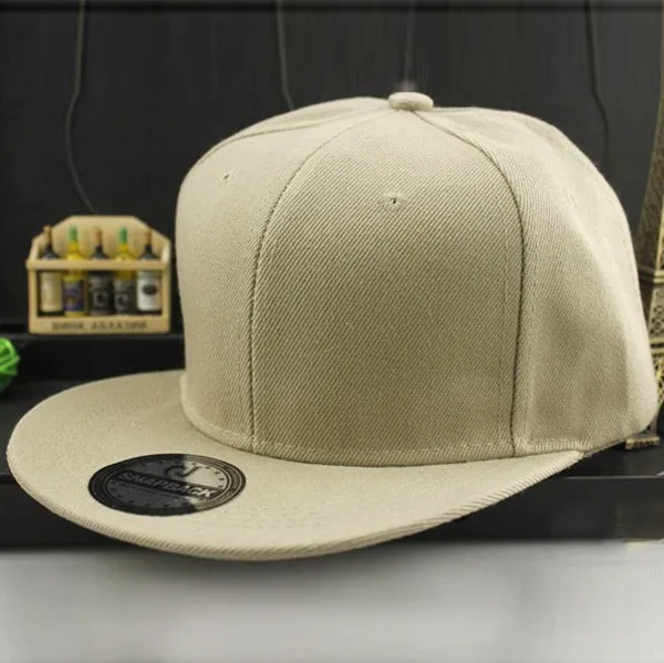 Adjustable Men Women Baseball Cap Solid Hip-Hop Snapback Flat Peak Hat Visor (6)