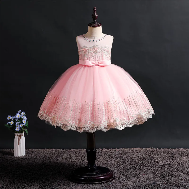 

Baby Lace Embroidery Tutu Princess Dress for Girl Formal Flower Birthday Party Girl Dress Baby Girl's Christmas Clothes