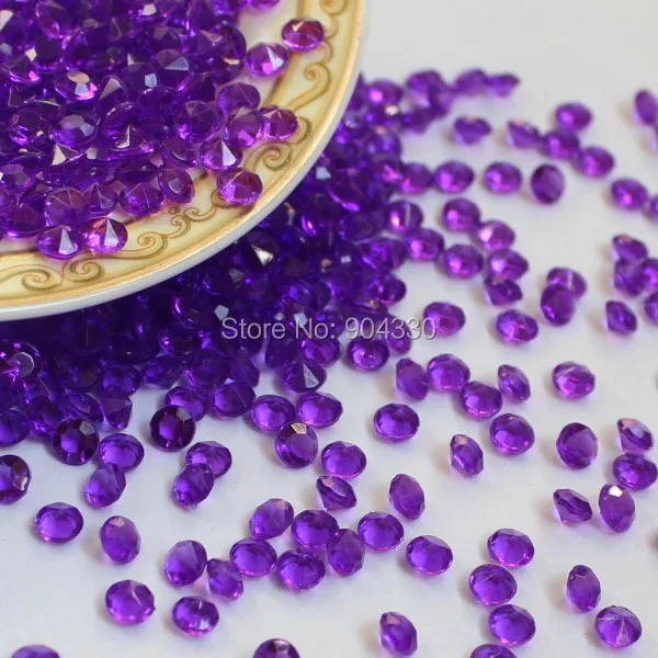

Free Shipping LANZZAY 2000pcs Purple 4.5mm 1/3CT Acrylic Diamond Confetti Wedding Party Decoration Table Scatters