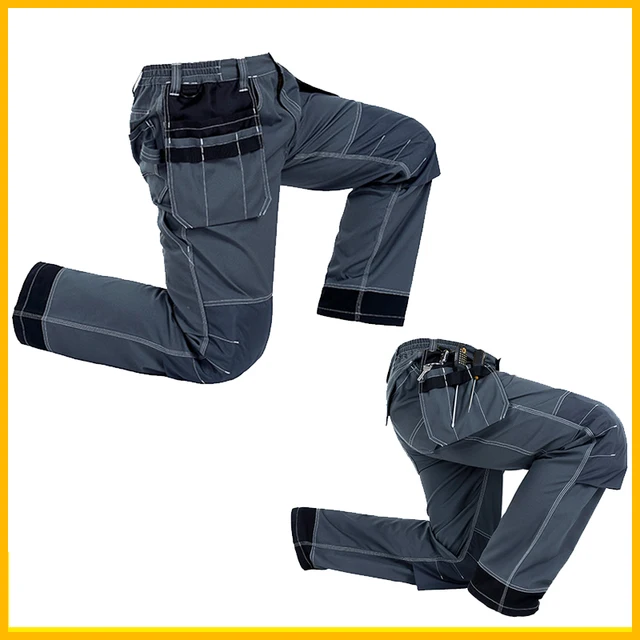 Grey Work Pants with Knee Pads