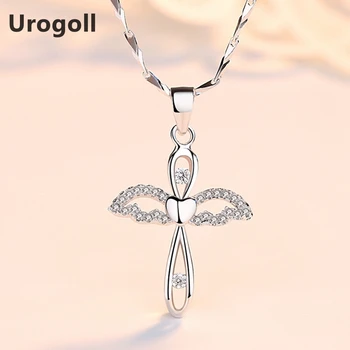 

New Fine Jewelry 925 Sterling Silver Pendant Necklaces For Women Anniversary Jewelry AAA Zirconia Cross Pendant Necklace Gifts
