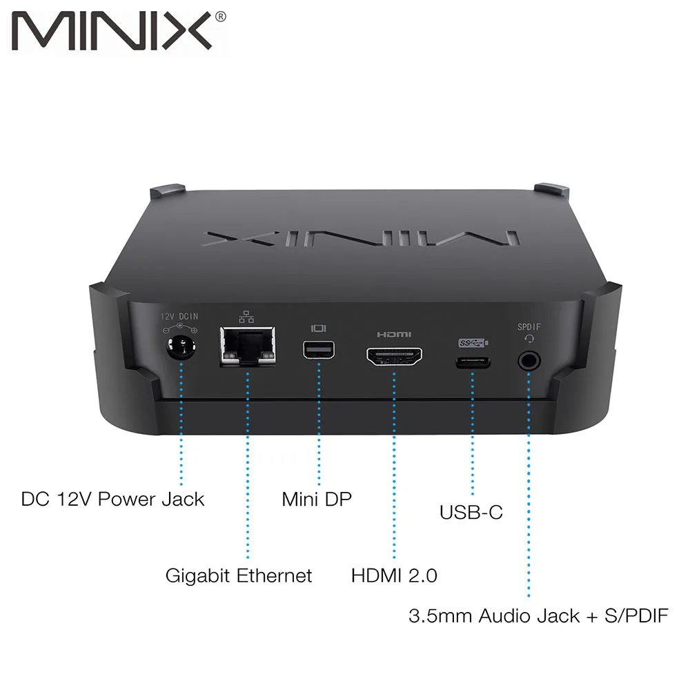 Goedkoop MINIX NEO J50C 4 Offici euml;le WINDOWS 10 PRO SERIE MINI PC Intel Pentium Zilveren J5005 DDR4 4 gb 32 gb HDMI 2.0 Vesa Mount MINI PC