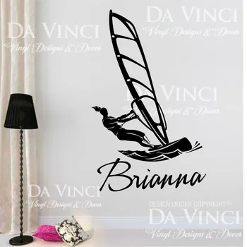 

Windsurfing Wind Surfer Surf Board Custom Girl Name Personalized Vinyl Sticker