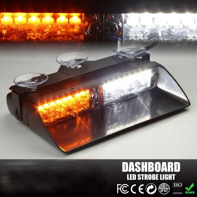 

S2 16LED Warning Strobe Light High Power Flash Windshield Dash LED Emergency Deck Lamp Safe Lights 16smd