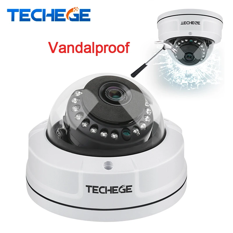 

Techege 2MP 48V POE IP Camera 4MP POE Camera 2592*1520 Vandalproof Waterproof Night Vision IR 25M P2P ONVIF Motion Detection