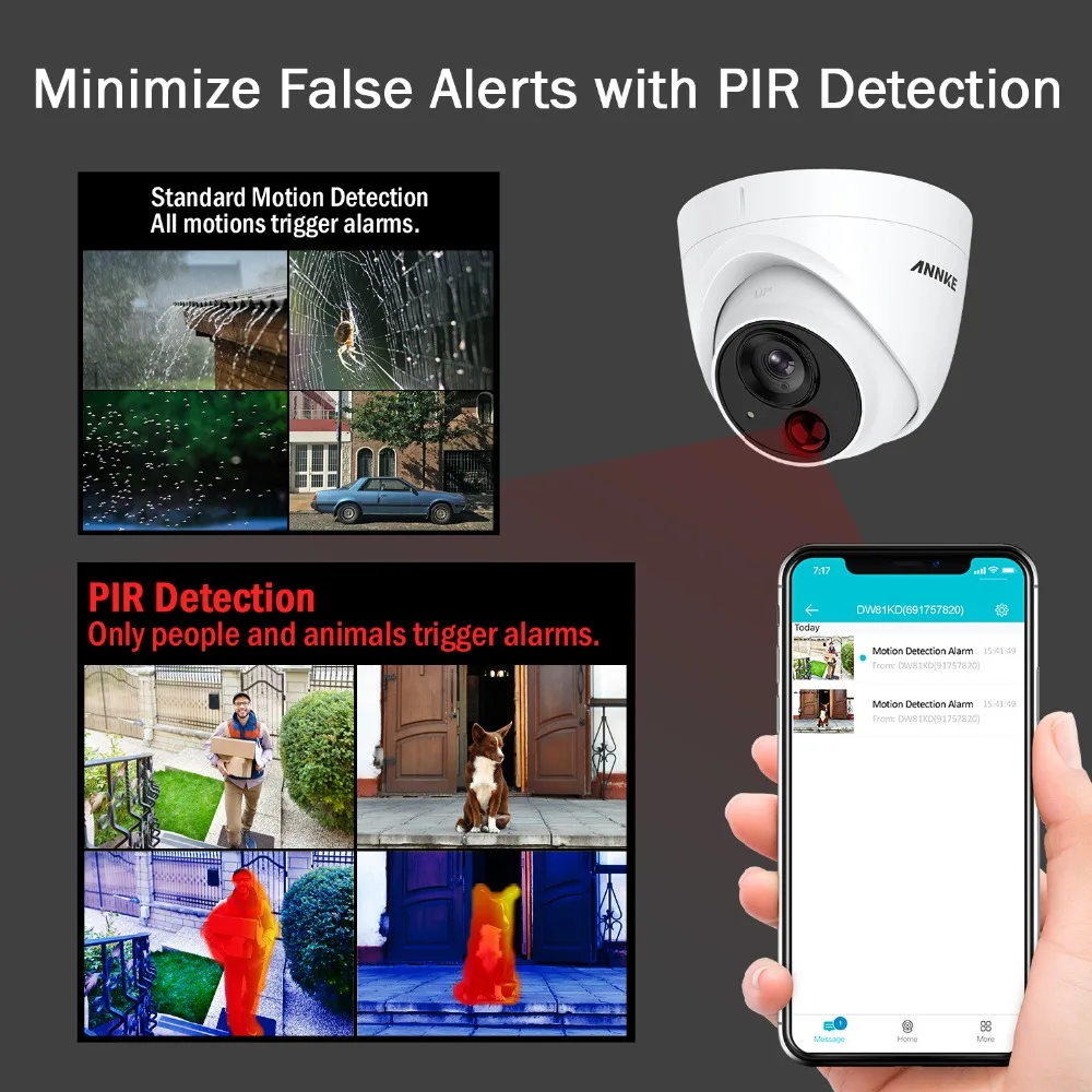 ANNKE 8CH 2MP CCTV камера система 3MP 5in1 H.265 + DVR с 4X HD 1080P водонепроницаемый купол для