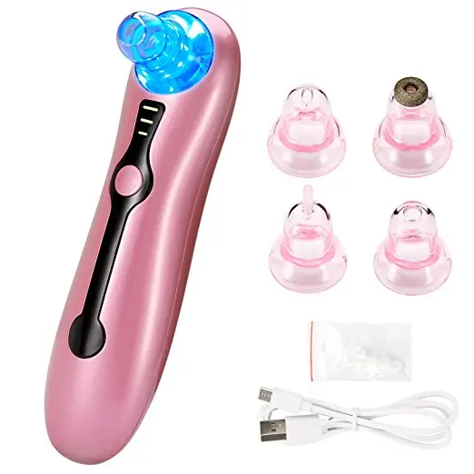 

Blackhead Removal Electronic Facial Pore Cleaner Acne Remover Blue Red LED light Utilizes Pore Vacuum Extraction