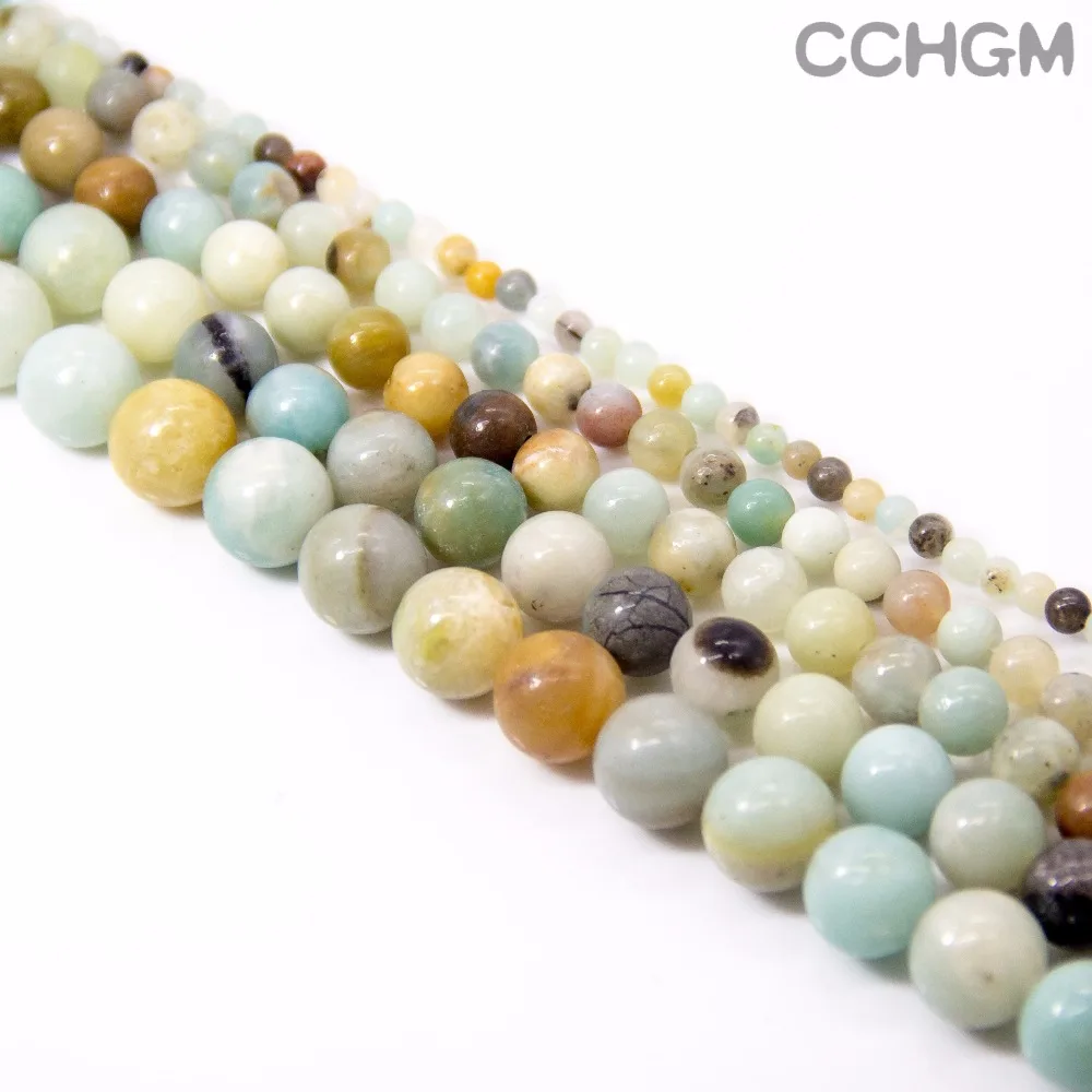 

CCHGM Beads Jewelry Making Necklace Bracelet Strand Matte Mala Beaded Natural Amazonite Stone Loose Spacer DIY Men 4/6/8/10/12MM