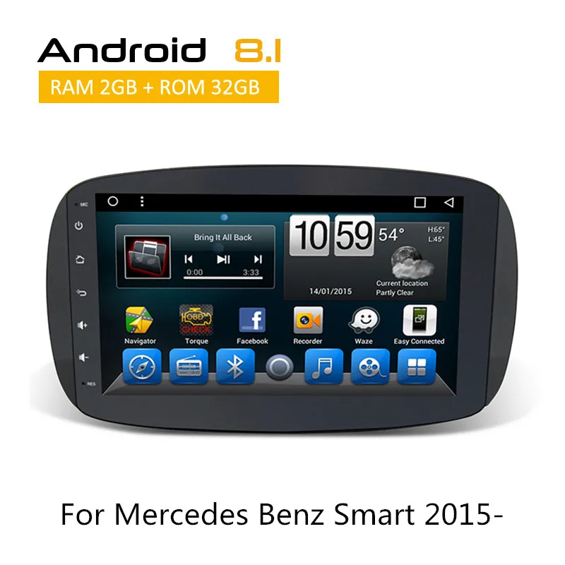 

YAZH 9 inch IPS display Screen GPS for Mercedes Benz Smart 2015 2016 2017 2018 Android 2GB 32GB multimedia Navigation autoradio