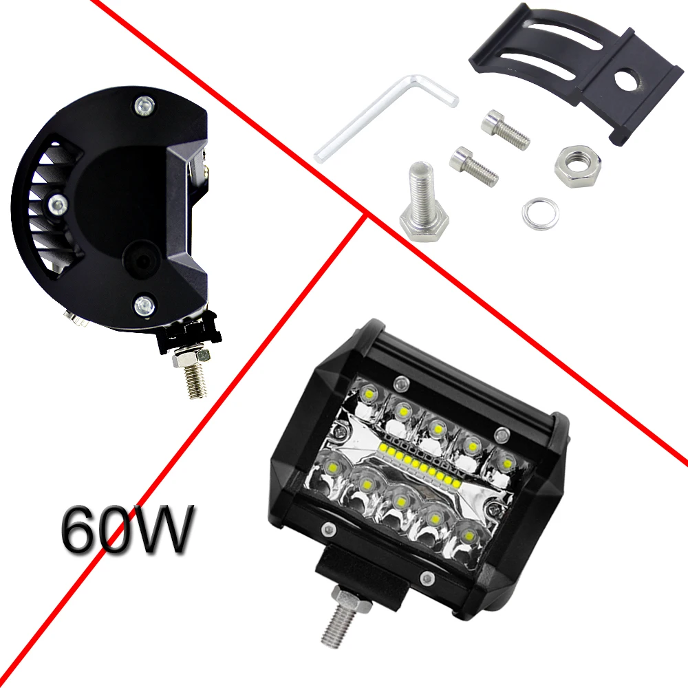 CROSSFOX Светодиодный точечный прожектор комбинированный луч 36 Вт 60 Вт 72 Вт 120 Вт 300 Вт светодиодный рабочий светильник для внедорожного мотоцикла 4x4 уровня трактор внедорожник