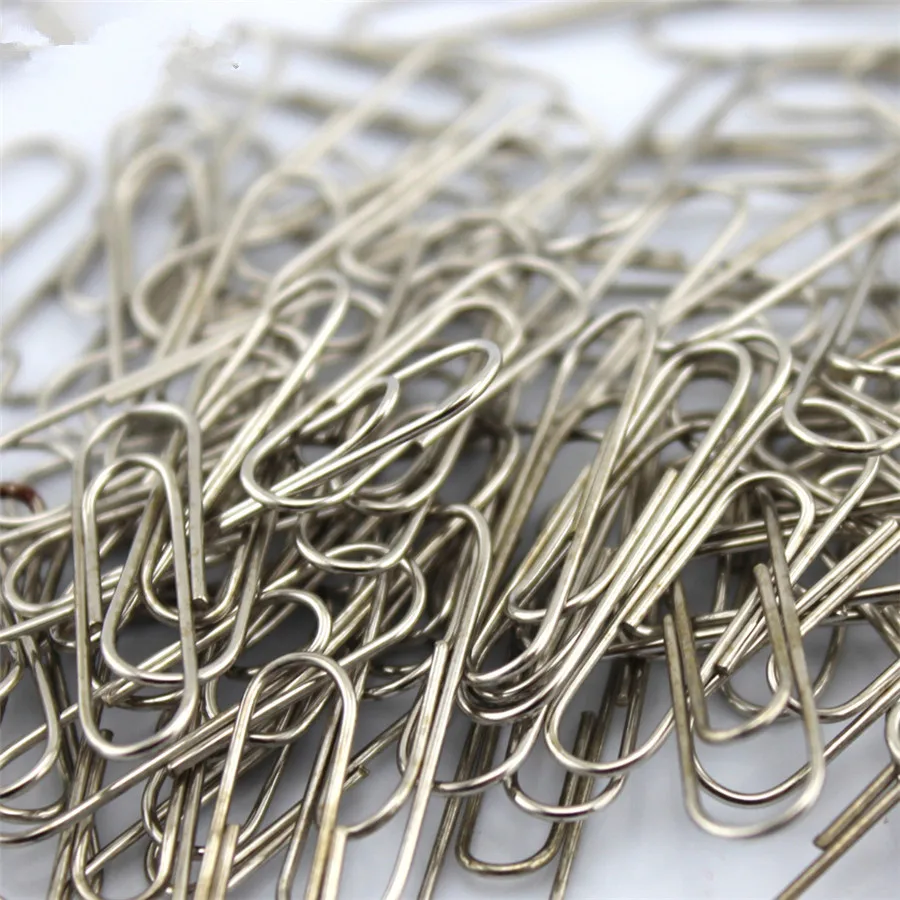About 100pcs/pack J475 Iron Paper Clip 28mm Length Nickel Plating Home