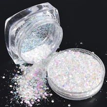 1 г горячий Блестящий глиттер порошок дизайн ногтей блесток 3D ломтик радуги прозрачный шестиугольник хлопья DIY Шарм Дизайн ногтей Декор советы TRT01-04
