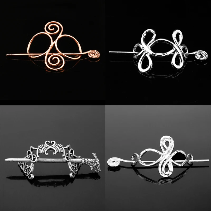 

Fashion Celtics Knots Viking Runes Crown Hairpins Hair Clips Stick Slide Accessories for Women Cetilcs Hair Jewelry-1