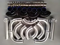 76MM 3" Aluminium Universal Intercooler Turbo Piping Kit with Black Hose T-Coupler - Image 2