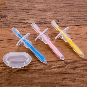 

Baby Teether Training Silicone Newborn Infant Oral Care Brush Tool Toothbrush Soft Baby Care Tools 12
