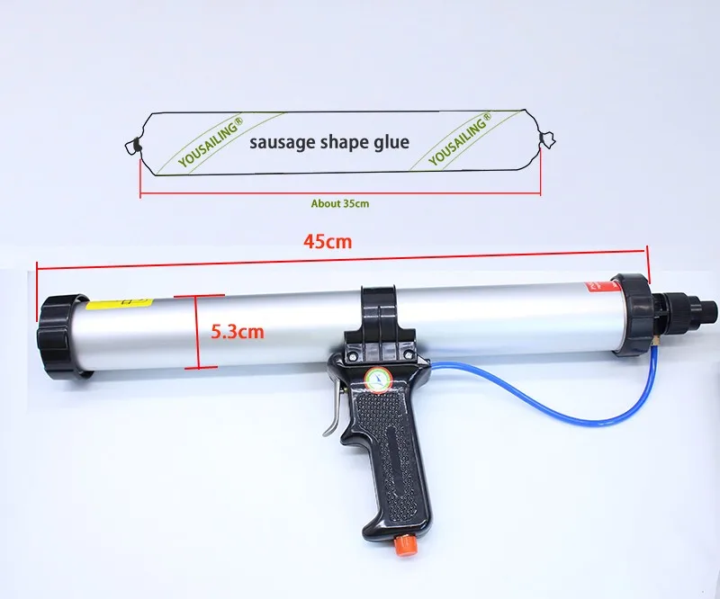 Высокое качество 15 дюймов 600 мл колбаса пневматический шприц стеклянный клеевой пистолет воздушный резиновый пистолет шприц аппликатор инструмент