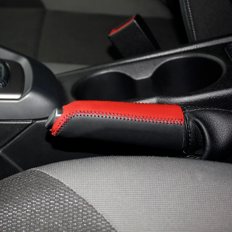 Кожаный чехол с верхним слоем для ручного тормоза Ford Focus из натуральной кожи