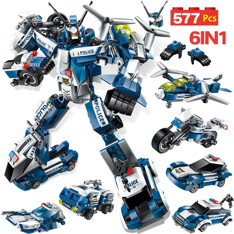 

Technic Aircraft Compatible LegoINGLYs City Military Helicopter Armor Modular Robot DIY Assemble Blocks Bricks Toys For Boys