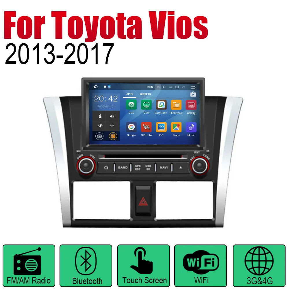 ZaiXi Android 2 Din автомобильное радио, DVD для Toyota Vios 2013~ автомобильный мультимедийный плеер gps навигационная система Радио стерео - Цвет: Standard machine