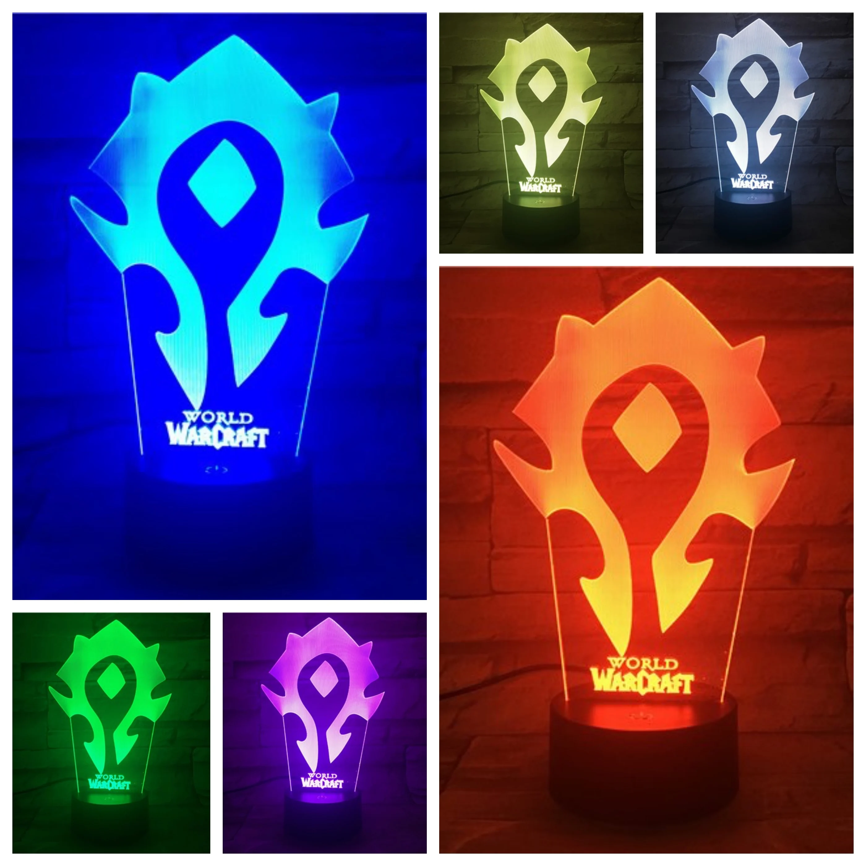 World of Warcraft USB светодиодный 3d-ночник, Эмблема Для племен, gece lambasi, детские подарки, Вау, настольная лампа, спальня, nachtlampje