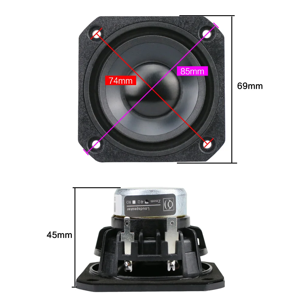 Neodímio Full Range Speaker Protable Speaker Midrange Bass Maze Bile Classe a Amplificador Alto-falantes Faça Você Mesmo 15w 2.5 Par - Image 3